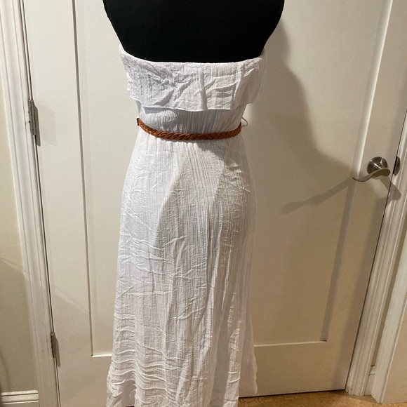 White boho dress with belt - Picture 3 of 5